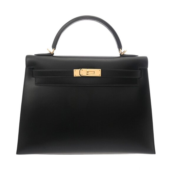 HERMES Kelly 32 Outer stitch 2WAY Black/Noir hand bag - Picture 1 of 10